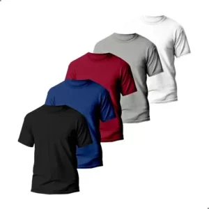 Kit com 5 Camisetas Masculinas Dry Fit Básicas