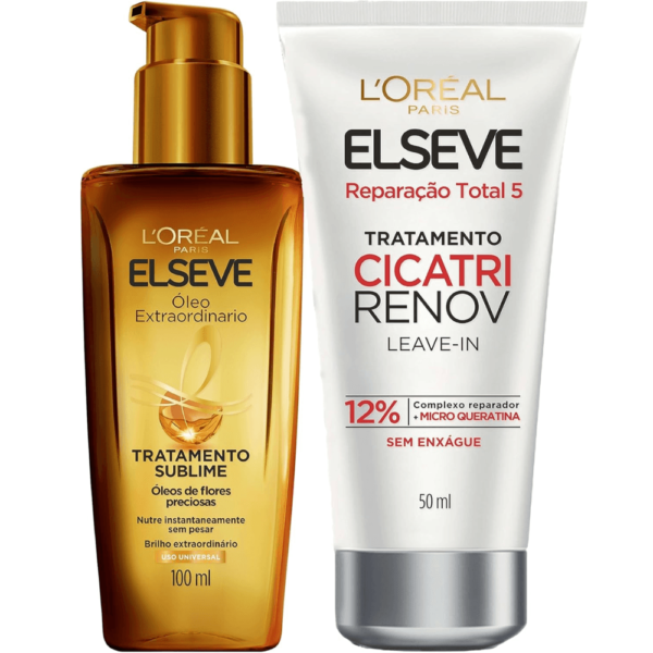 ELSEVE Kit Óleo Extraordinário L'Oréal Paris + Leave-In De Tratamento Cicatri Renov L'Oréal Paris