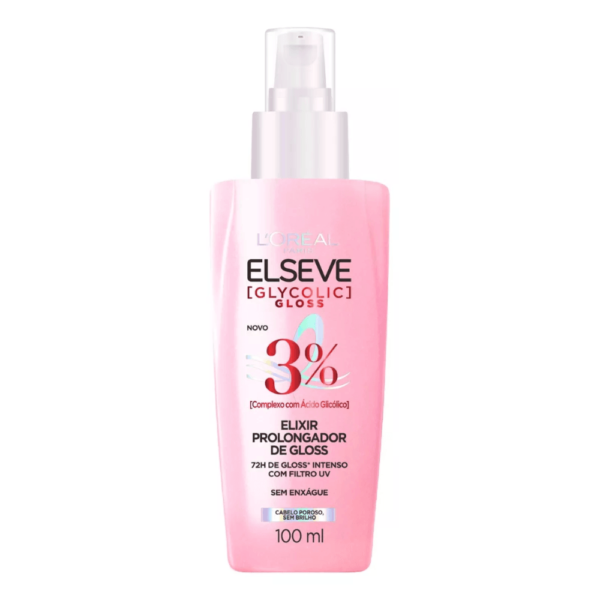 L'Oréal Paris Elseve Sérum Capilar Elixir Prolongador de Gloss Glycolic Gloss, 72 Horas de Duração, 100ml