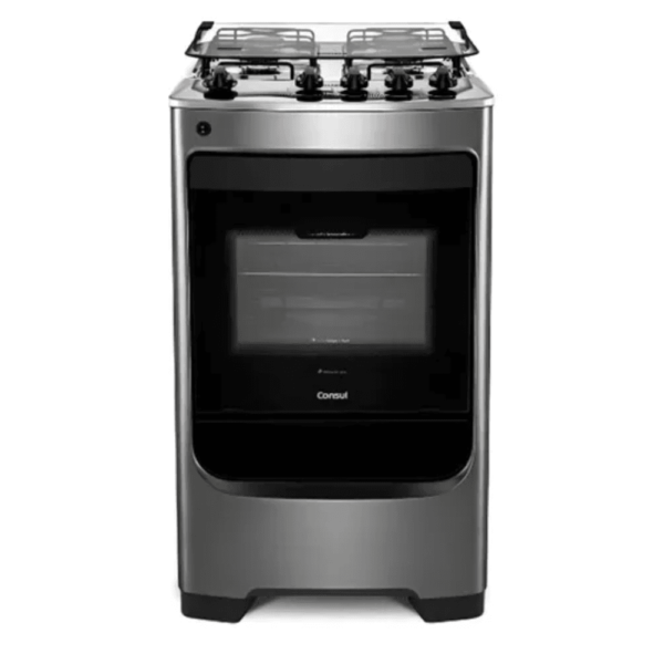 Fogão Consul Cf04nar 4 Bocas Acendimento Aut Inox 110V 220V (Bivolt)