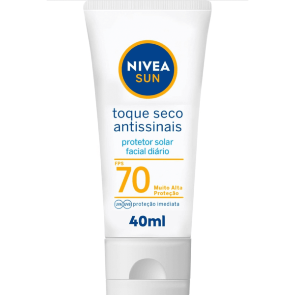 NIVEA SUN Protetor Solar Facial Toque Seco Antissinais FPS 70 40ml