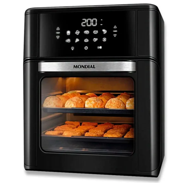 Fritadeira Air Fryer Forno Oven 12 Litros, Mondial, Preto/Inox, 2000W, 110V - AFON-12L-BI