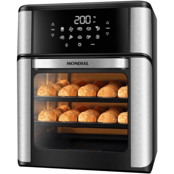 Fritadeira Air Fryer Forno Oven 12 Litros, Mondial, Preto/Inox, 2000W, 110V - AFON-12L-BI