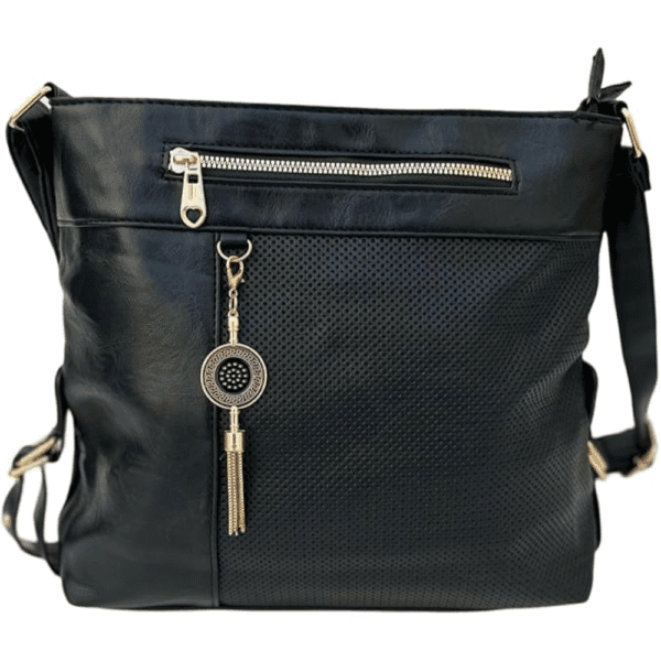 Bolsa Feminina Transversal Tiracolo Alça de Ombro, Preto, Média