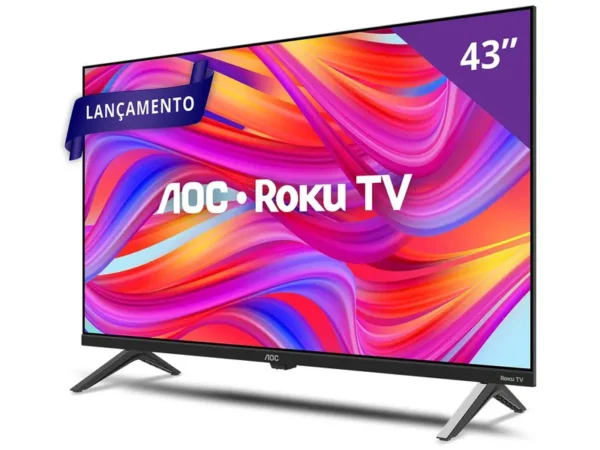 Smart TV 43" HD AOC Roku 43S5045/78G TV HDMI 1 USB Wifi Conversor Digital - Imagem 5