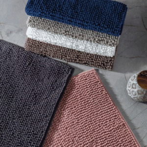 Kit c/ 4 Tapetes de Banheiro Microfibra Antiderrapante Bolinha Macarrão Várias Cores