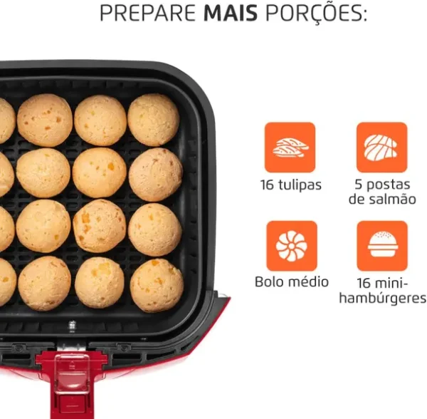 Fritadeira Sem Óleo Air Fryer 4L, Mondial, Vermelho, 1500W, 110V - AFN-40-FR - Imagem 4