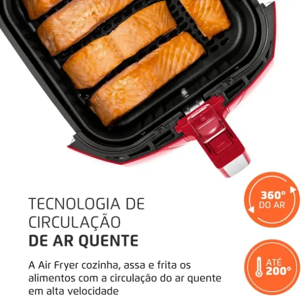 Fritadeira Sem Óleo Air Fryer 4L, Mondial, Vermelho, 1500W, 110V - AFN-40-FR - Imagem 6
