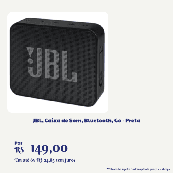 JBL Go – Caixa de Som Bluetooth Preta
