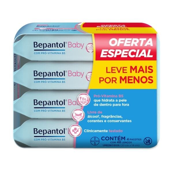 Bepantol Baby Leve 4 Pague 3 Kit 192 Lenços Umedecidos