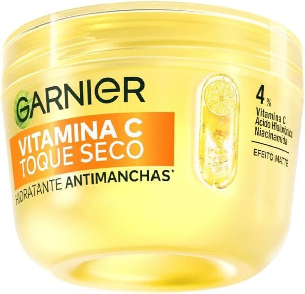 Garnier Hidratante Facial Antimanchas Toque Seco com Vitamina C, Niacinamida e Ácido Hialurônico, Hidrata sem Pesar com Efeito Matte e Textura Leve como Ar, Ideal para Pele...