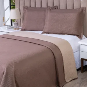 Kit Colcha Cobre Leito Super King 3 Pçs Dupla Face 200 Fios