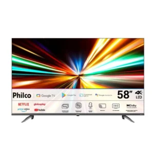 Smart Tv 58'' Philco Led 4k Google Tv Hdr10 P58kga Preto