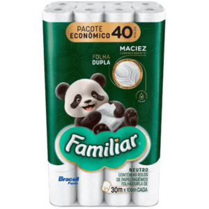 Papel Higiênico Folha Dupla Bracell Familiar 40 Rolos