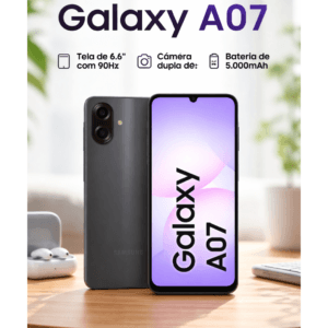 Smartphone Samsung A07 128GB Preto 4GB RAM Tela 6,7
