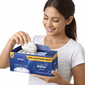 NIVEA Sabonete em Barra Creme Care Promo 6 un. 90g - Limpa e deixa a pele macia mesmo após o banho, com glicerina, fragrância NIVEA Creme e o exclusivo ingrediente Eucerit