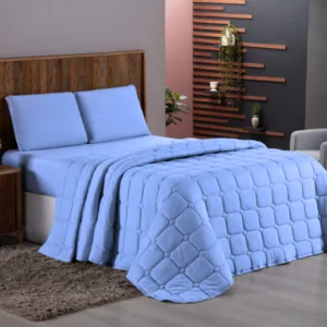 Kit Cobre Leito Casal Colcha Dupla Face Matelada Malha 100% Algodão Jogo Roupa de Cama Casal