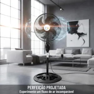 Ventilador de Pedestal 110V ou 220V Ajustável 3 Velocidades Silencioso para Casa e Escritório