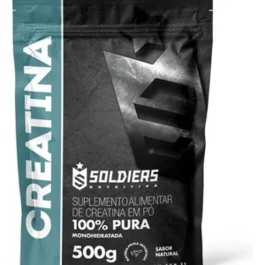 Creatina Monohidratada 500g Soldiers Nutrition 100% Pura Importada Alta Performance Músculo Treino Sem Sabor