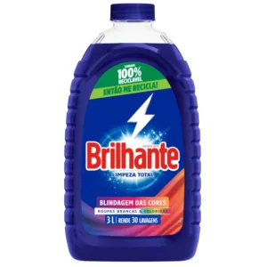 inicio 25 Sabão Líquido Lava Roupas Brilhante Limpeza Total 3L