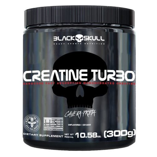 Creatine Turbo Black Skull 300g - Sem Sabor 1 Creatine Turbo Black Skull 300g - Sem Sabor