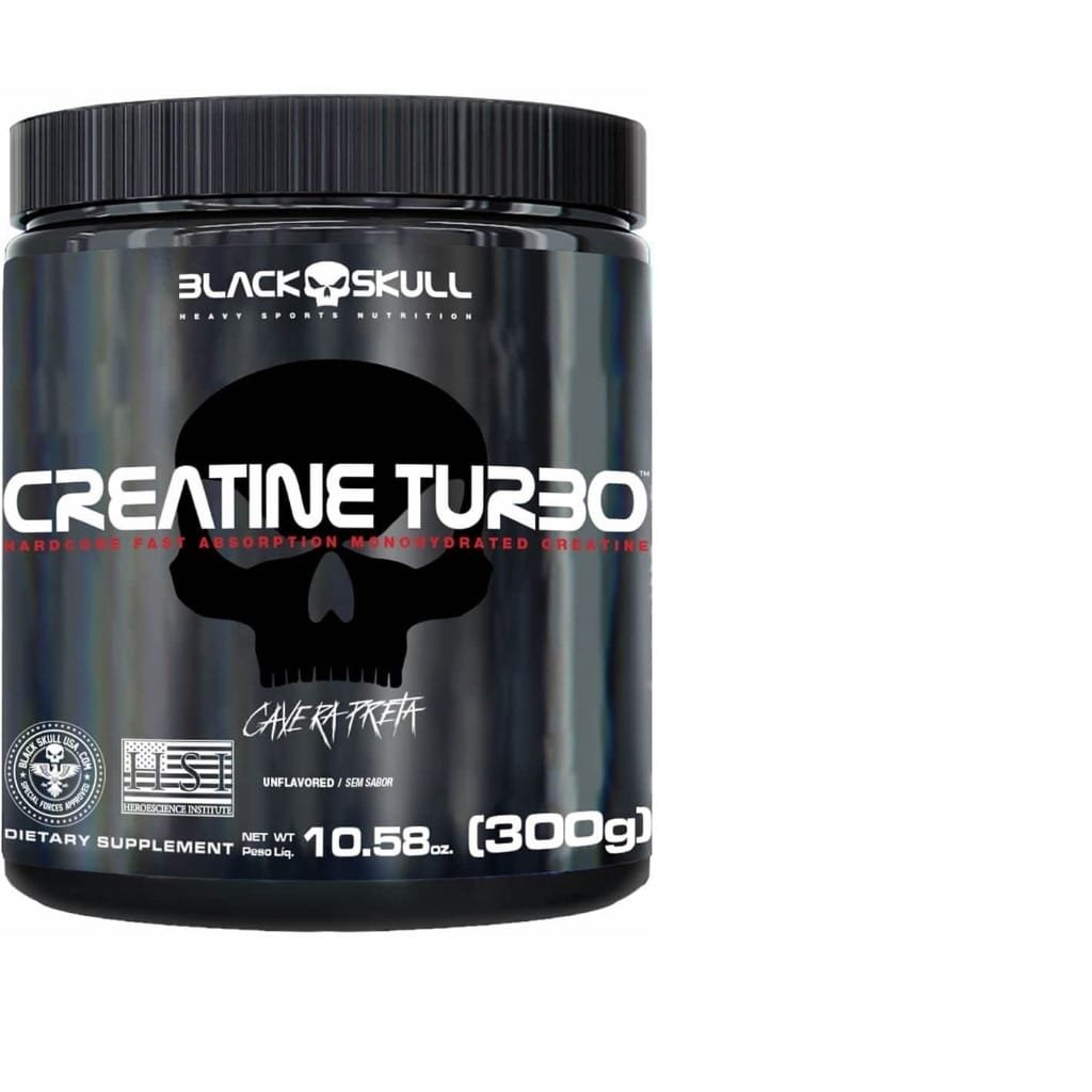 Creatine Turbo Black Skull 300g - Sem Sabor 2 Creatine Turbo Black Skull 300g - Sem Sabor - Imagem 2
