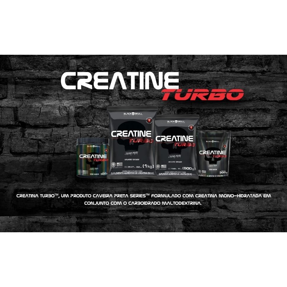 Creatine Turbo Black Skull 300g - Sem Sabor 3 Creatine Turbo Black Skull 300g - Sem Sabor - Imagem 3