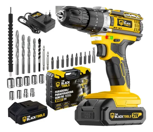 Parafusadeira E Furadeira Impacto Cor Amarelo Frequência 50/60 Hz 1 Parafusadeira E Furadeira Impacto The Black Tools Tb-21pw 3/8 Cor Amarelo Frequência 50/60 Hz