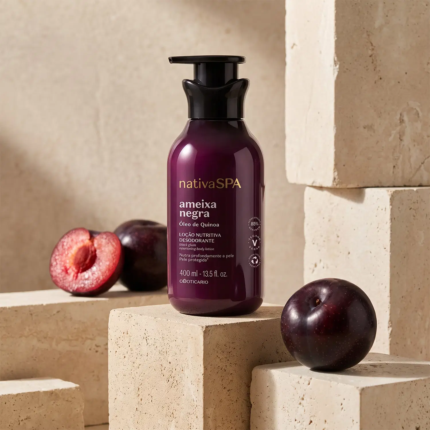 Nativa Spa Loção Hidratante Corporal Ameixa Negra 400Ml 3 Nativa Spa Loção Hidratante Corporal Ameixa Negra 400Ml - Imagem 3